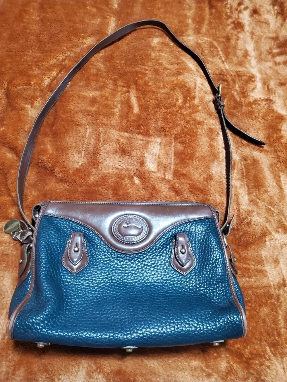 Dooney & Bourke Pebble Leather All Weather  Crossbody Bag in Black/Brown